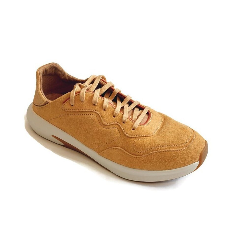 Olukai KOHEO Mens Size 10 Suede Leather Casual Lace Up Sneakers Golden Sand